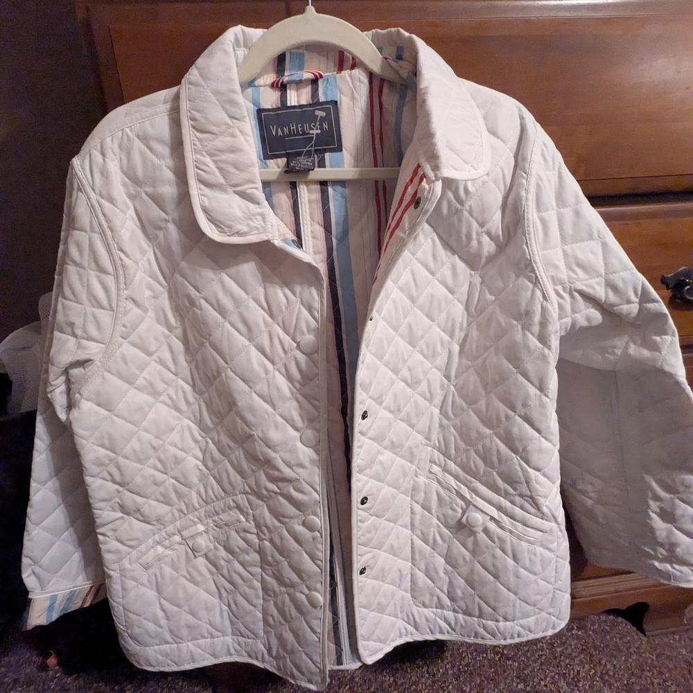 Van Heusen White Quilted Jacket